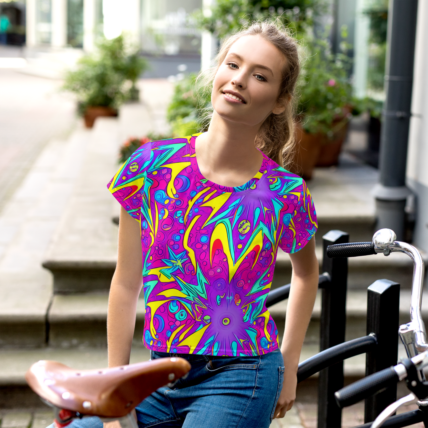 Women's Crop Tee - Nebula Radiance