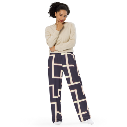 Wide-Leg Pants - Gilded Gridlock