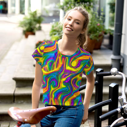 Women's Crop Tee - Electric Aurora