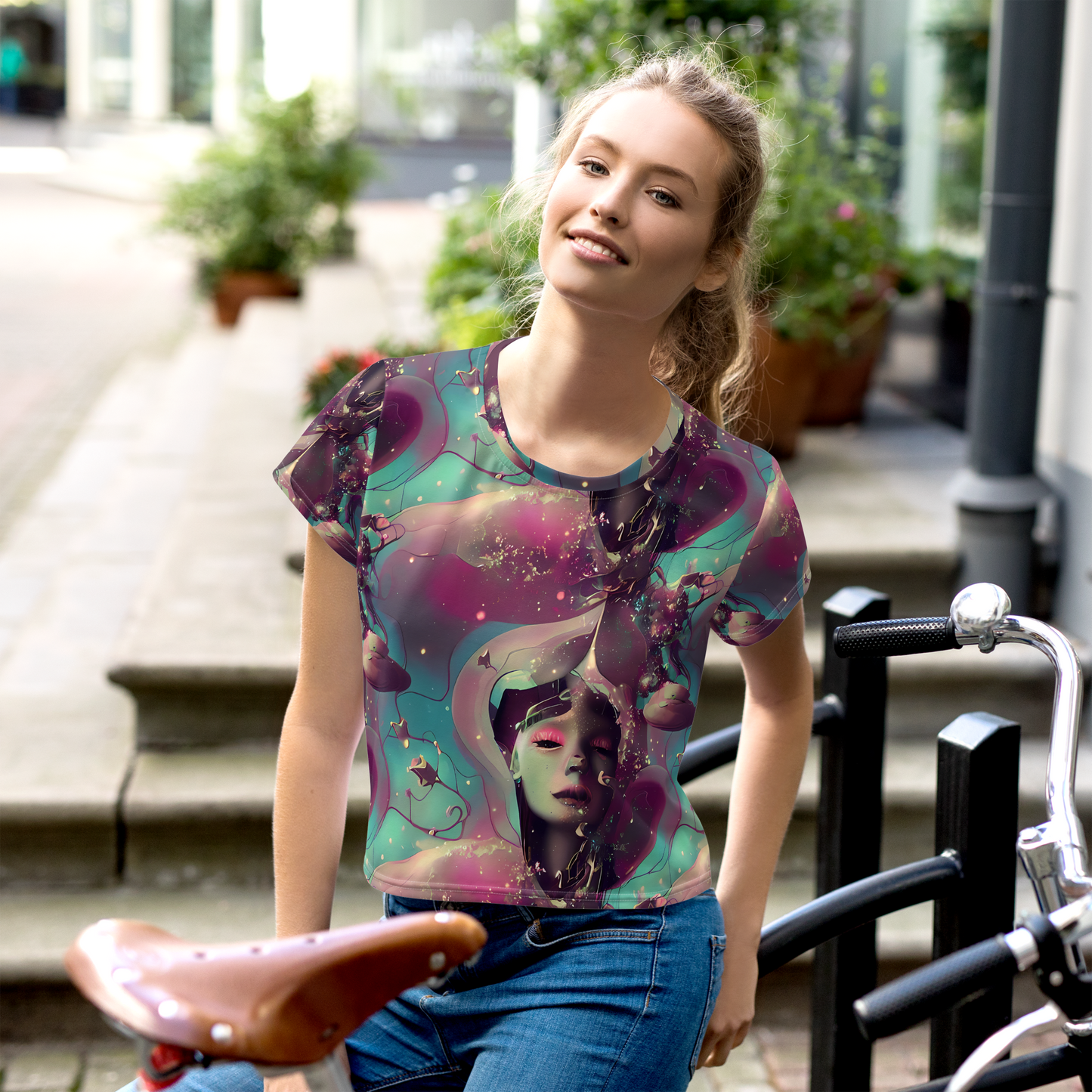 Women's Crop Tee - Nouveau Galaxy