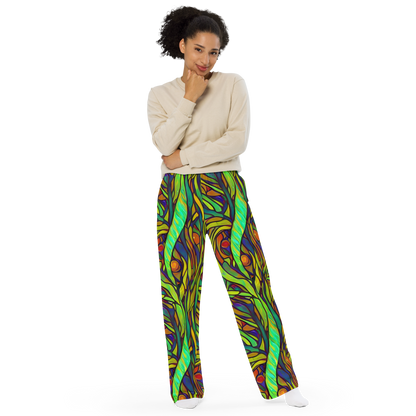 Wide-Leg Pants - Cosmic Garden