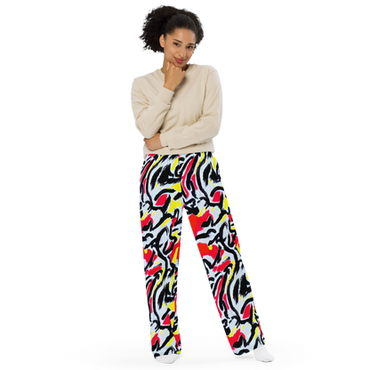 Wide-Leg Pants - Cosmic Brushstrokes