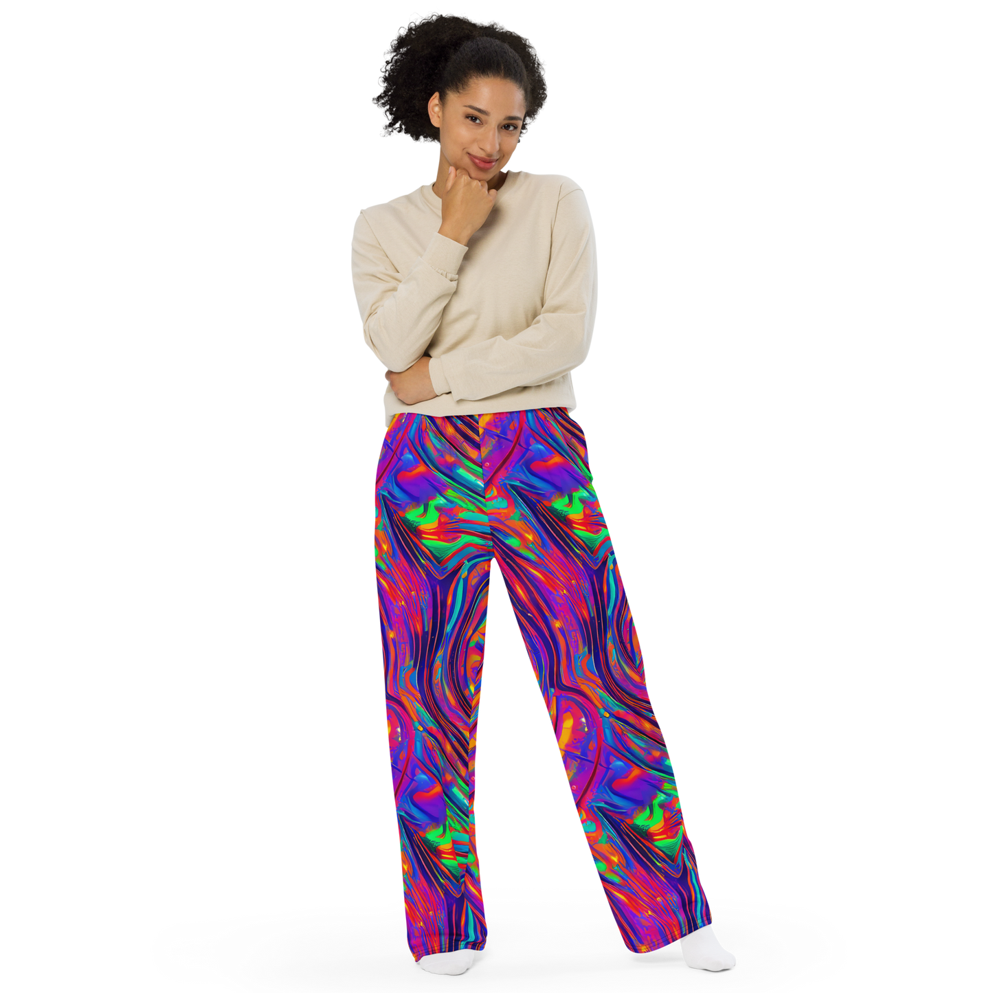 Wide-Leg Pants - Quantum Spiral