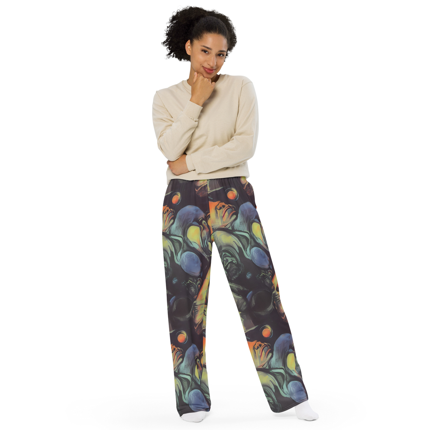 Wide-Leg Pants - Cosmic Scream