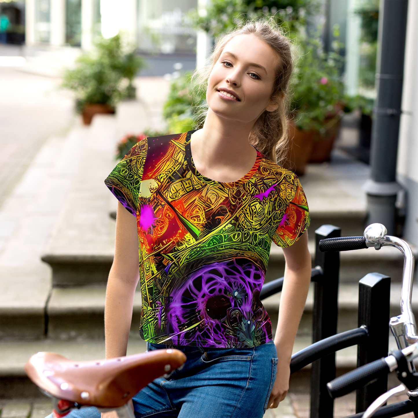 Women's Crop Tee - Neon Glyphworks