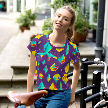 Women's Crop Tee - Cascading Prism