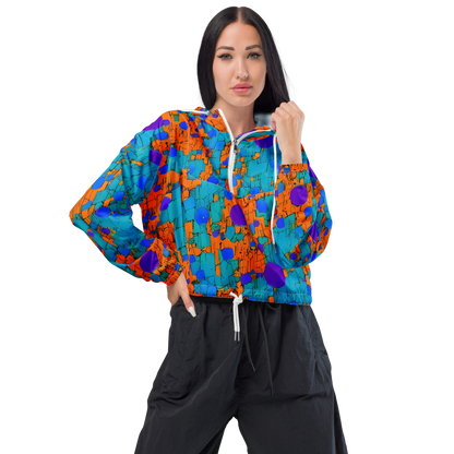 Women's Cropped Windbreaker - Intergalactic Rhythms