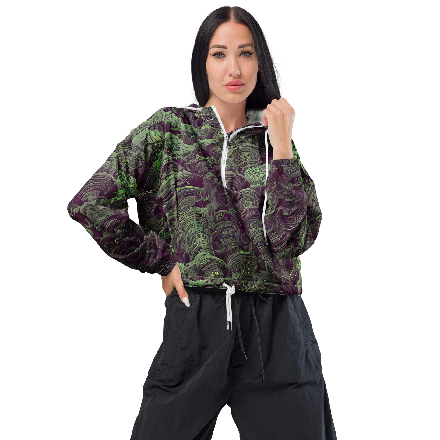 Women's Cropped Windbreaker - Knab Whorls