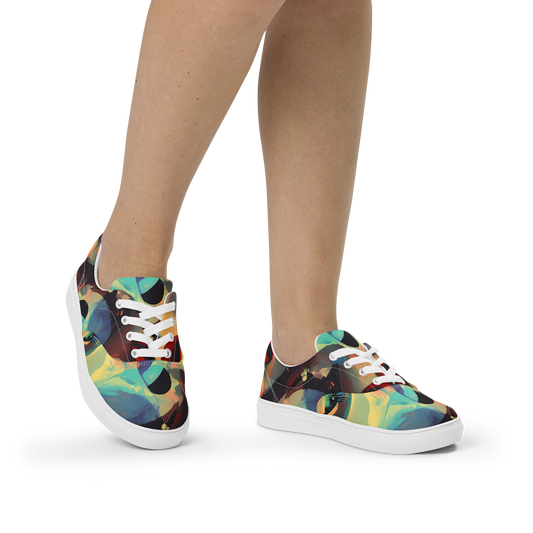 Women's Lace-Up Canvas Shoes - Astral Reflections