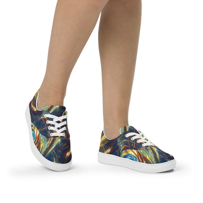 Women's Lace-Up Canvas Shoes - Celestial Vortex