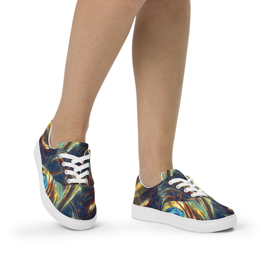 Women's Lace-Up Canvas Shoes - Celestial Vortex