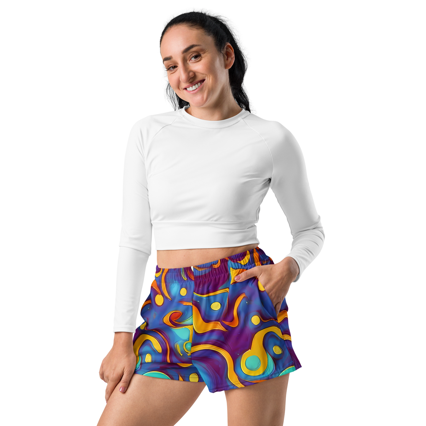 Women’s Athletic Shorts - Pelton Swirl