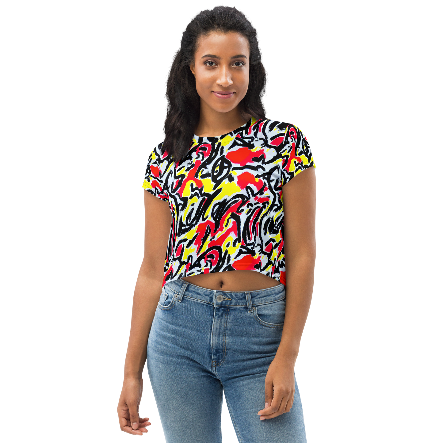 Women's Crop Tee - Cosmic Brushstrokes