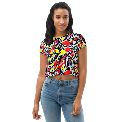 Women's Crop Tee - Cosmic Brushstrokes