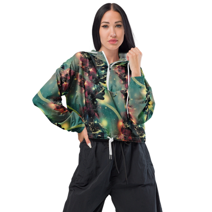 Women's Cropped Windbreaker - Galactic Serpent