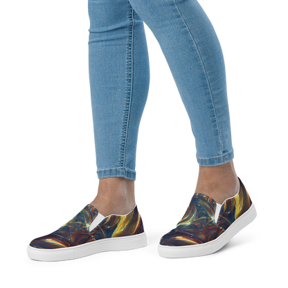 Women's Slip-On Canvas Shoes - Celestial Vortex