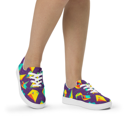 Women's Lace-Up Canvas Shoes - Cascading Prism