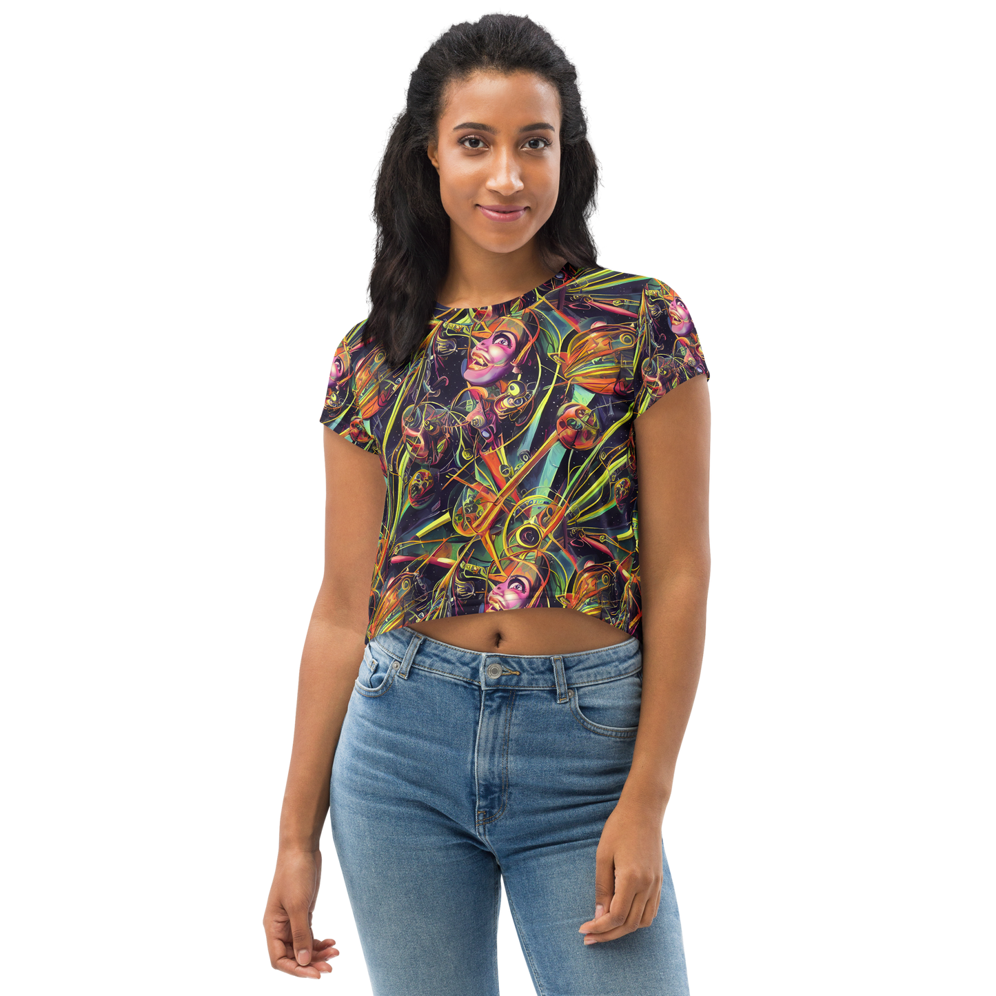 Women's Crop Tee - Psychedelic Deep Space