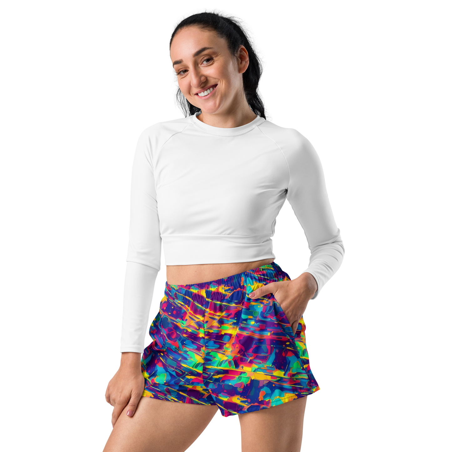 Women’s Athletic Shorts - Spectrum Streaks