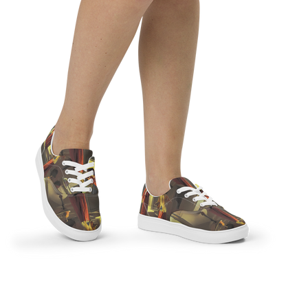 Women's Lace-Up Canvas Shoes - Surreal Shadows
