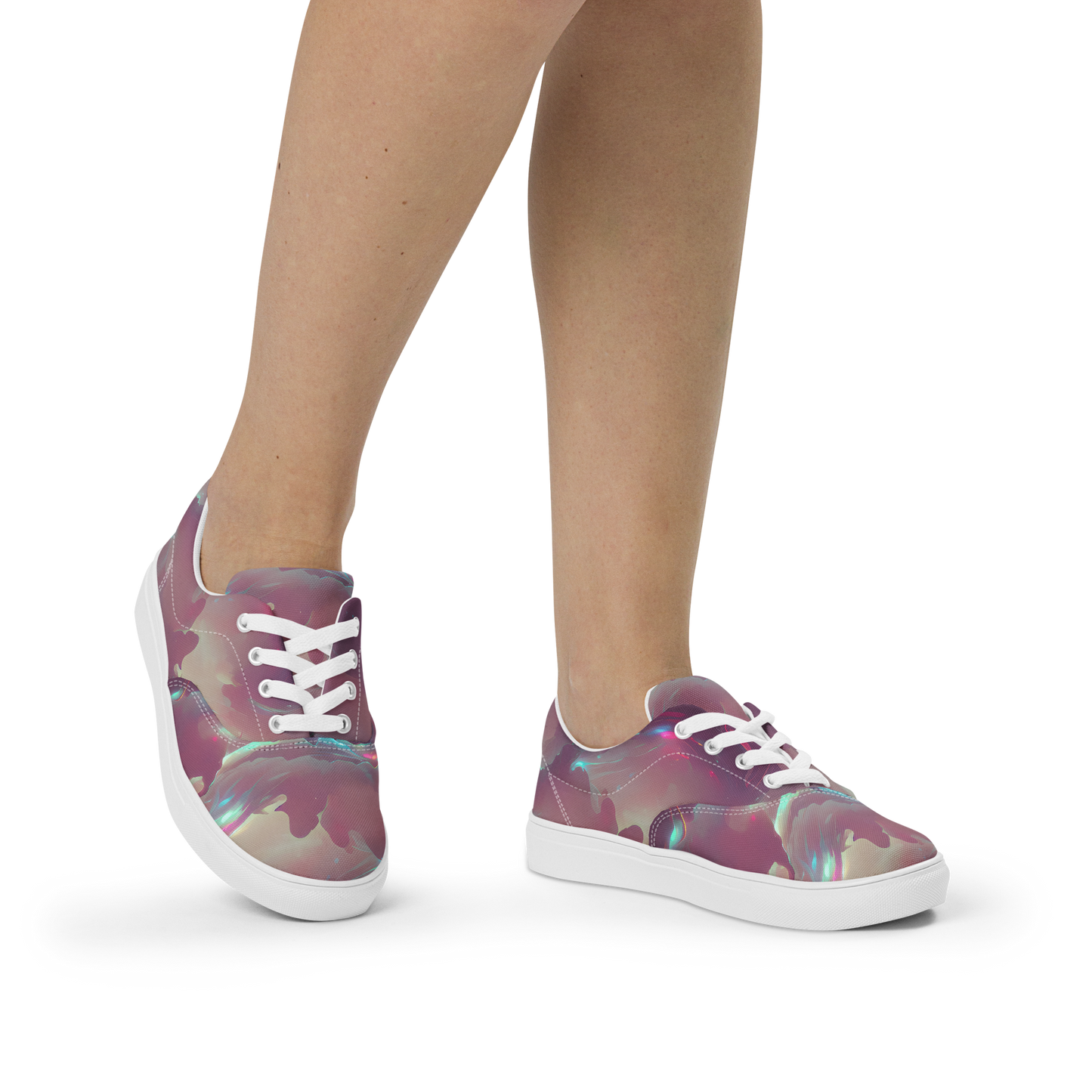Women's Lace-Up Canvas Shoes - Astral Illusions