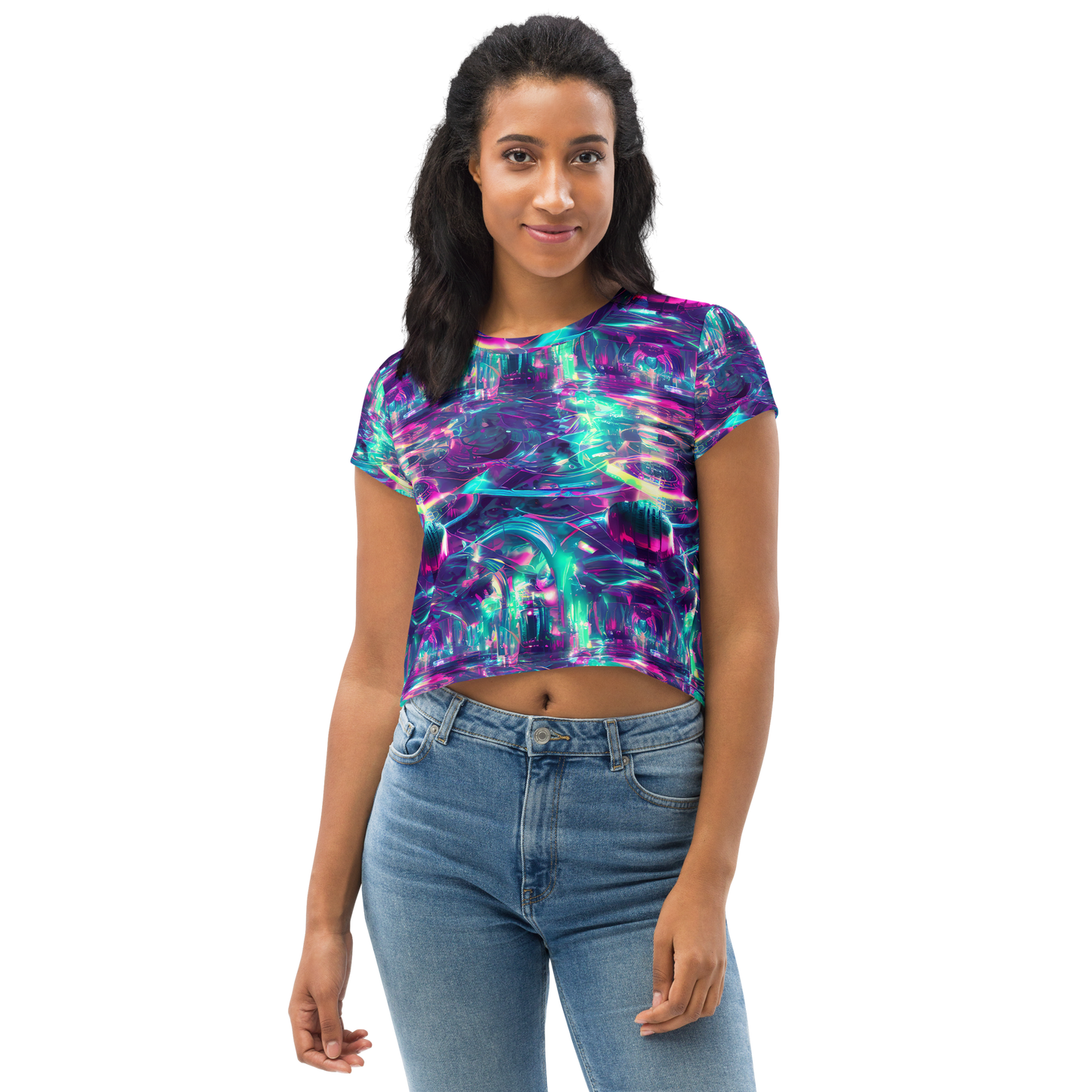 Women's Crop Tee - Synthwave Surge