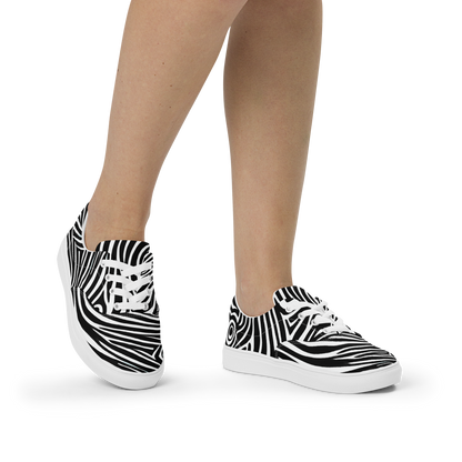 Women's Lace-Up Canvas Shoes - Vortex Veins