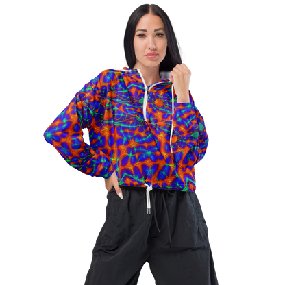 Women's Cropped Windbreaker - Nebula Tides