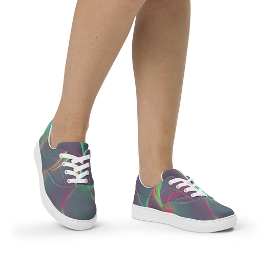 Women's Lace-Up Canvas Shoes - Neon Whisper