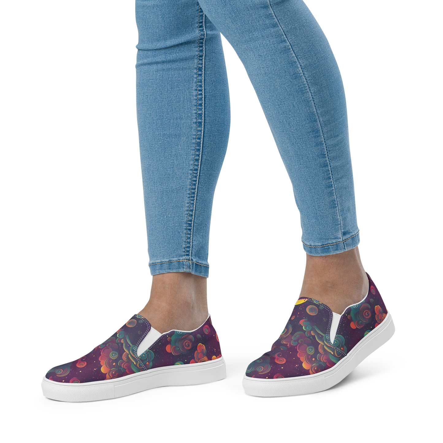 Women's Slip-On Canvas Shoes - Nebula Dreamscape