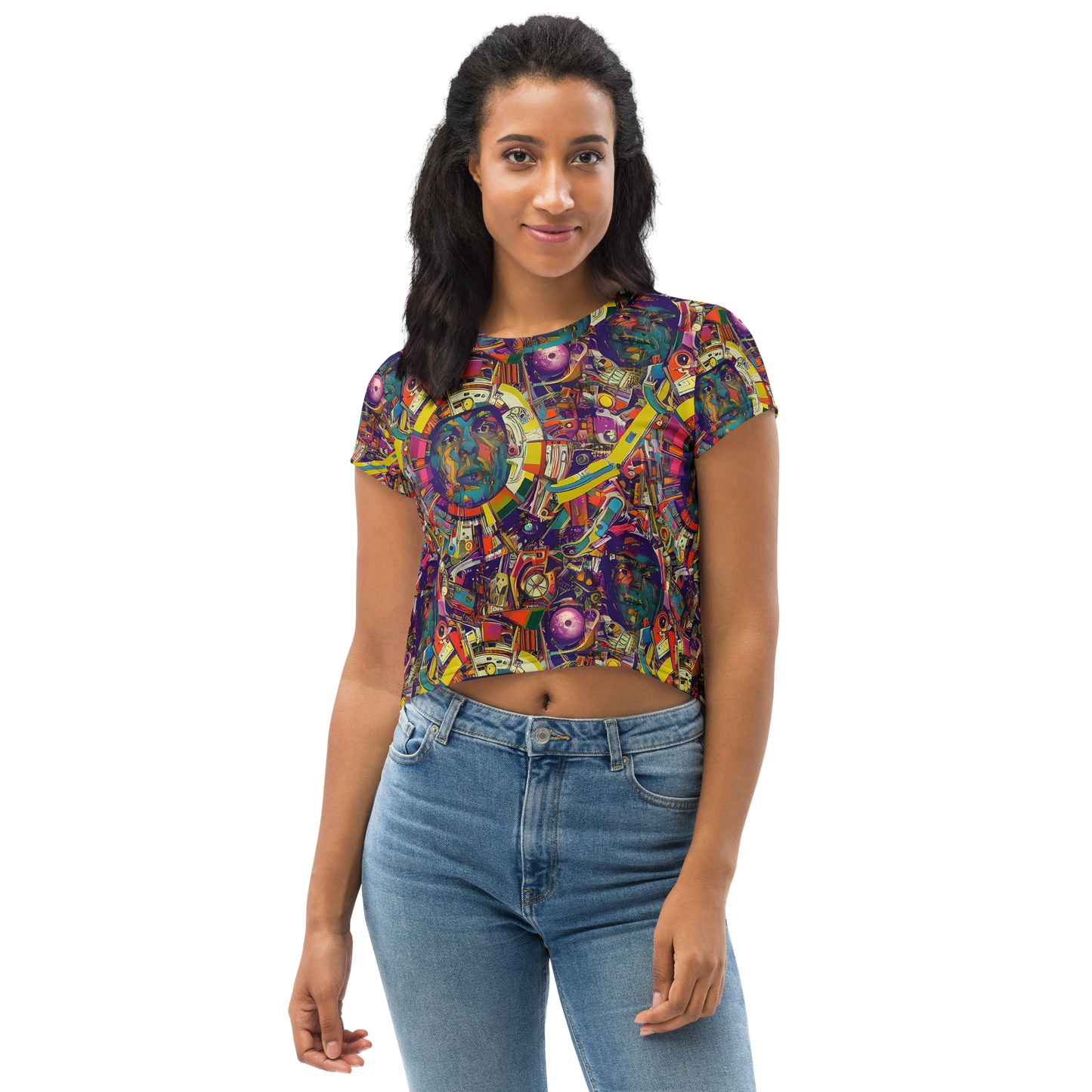 Women's Crop Tee - Cosmic Collage