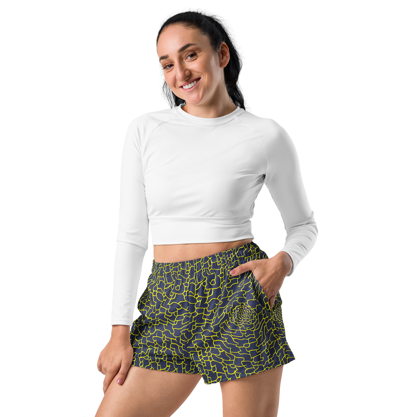 Women’s Athletic Shorts - Nightshade Maze