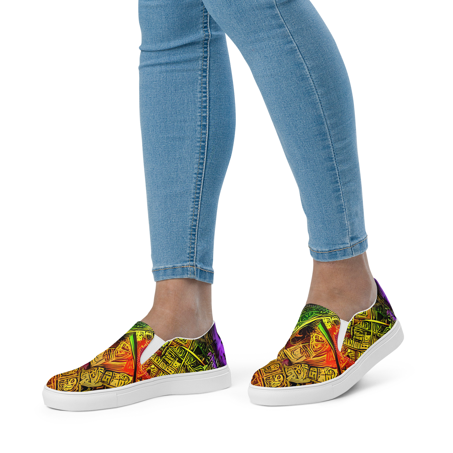 Women's Slip-On Canvas Shoes - Neon Glyphworks