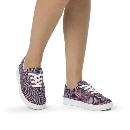 Women's Lace-Up Canvas Shoes - Nebula Waves
