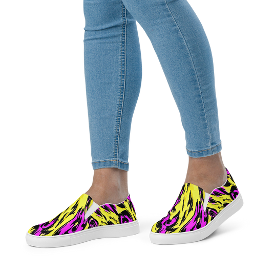 Women's Slip-On Canvas Shoes - Neon Savanna