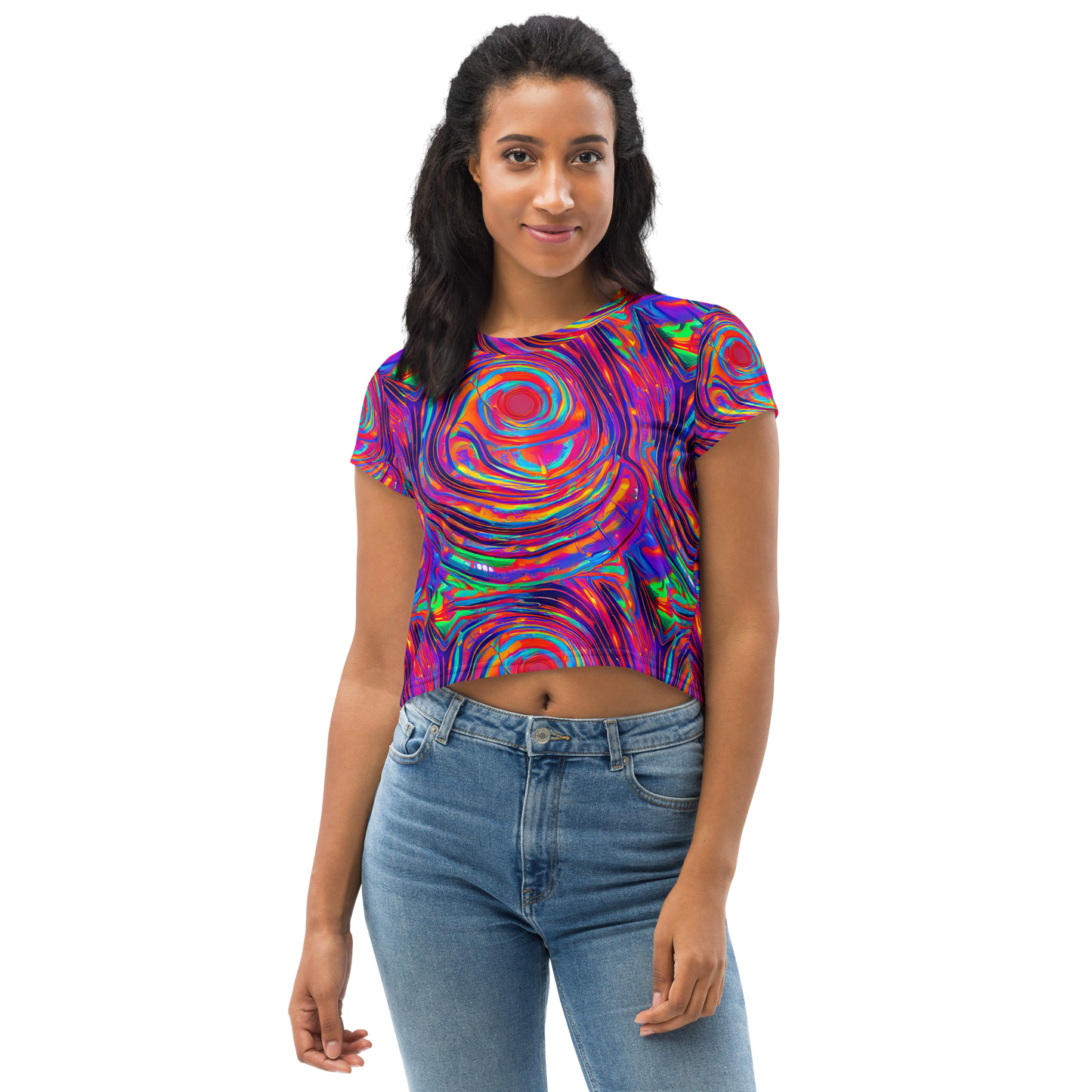 Women's Crop Tee - Quantum Spiral