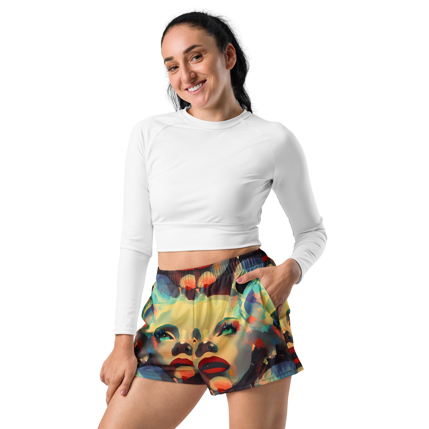 Women’s Athletic Shorts - Astral Reflections