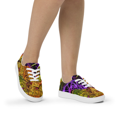 Women's Lace-Up Canvas Shoes - Neon Glyphworks