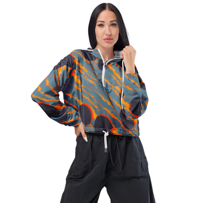 Women's Cropped Windbreaker - Flames of Gravity