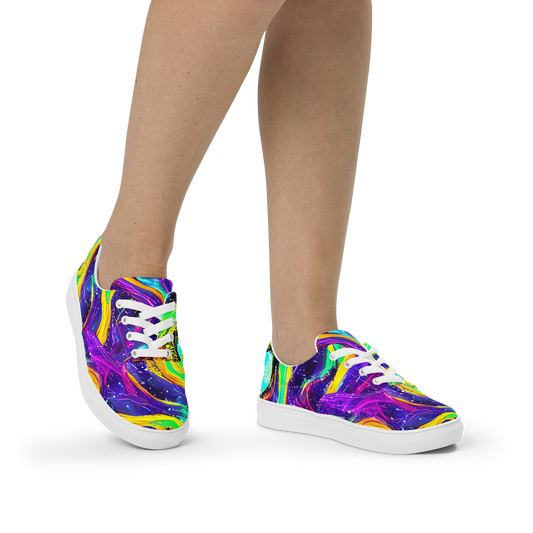 Women's Lace-Up Canvas Shoes - Jackson Swirl