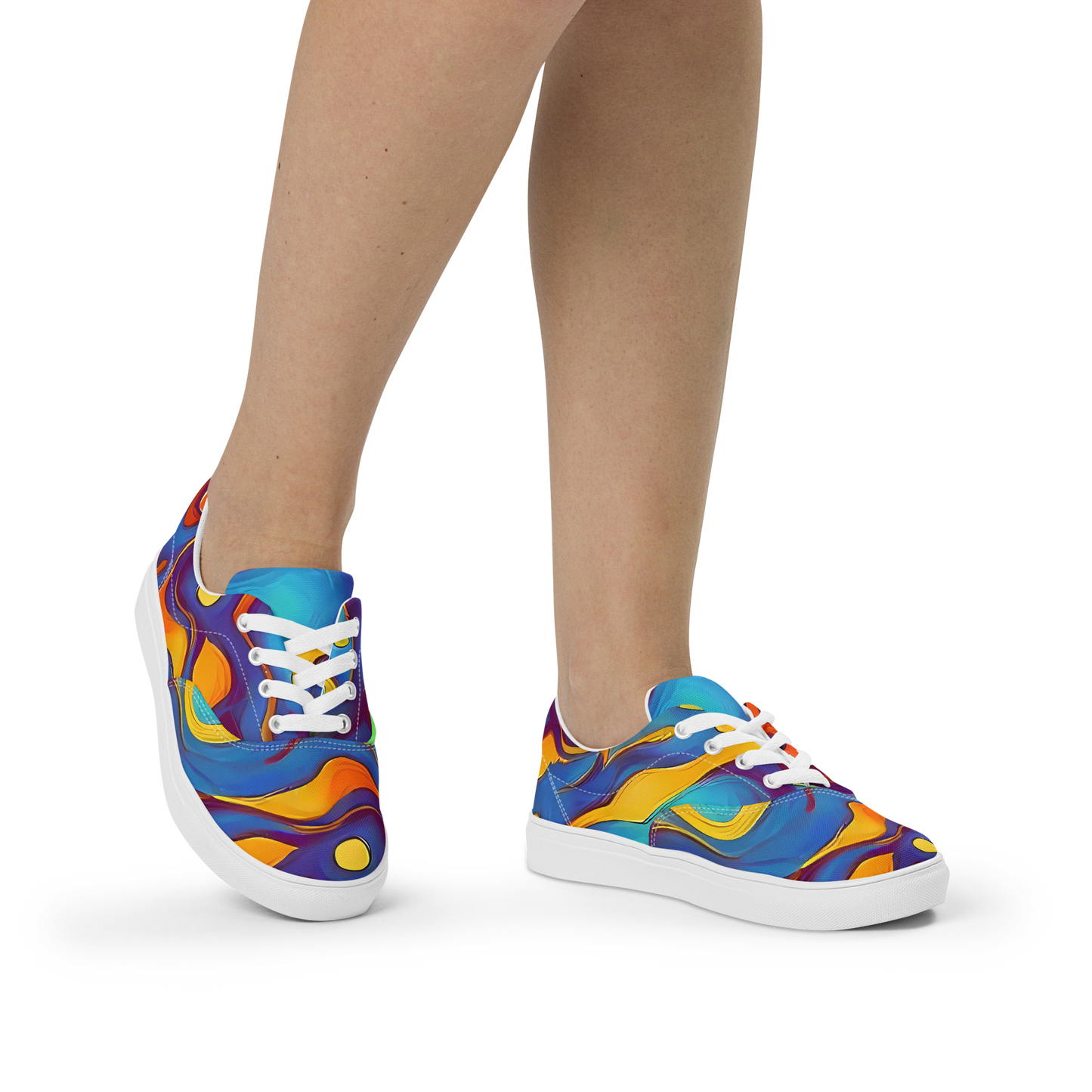 Women's Lace-Up Canvas Shoes - Pelton Swirl