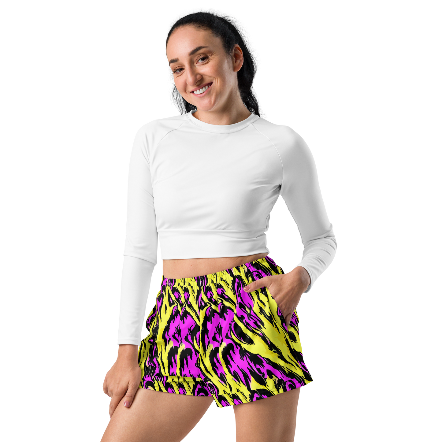 Women’s Athletic Shorts - Neon Savanna