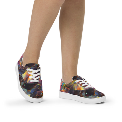 Women's Lace-Up Canvas Shoes - Cosmic Fusion