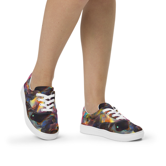 Women's Lace-Up Canvas Shoes - Cosmic Fusion