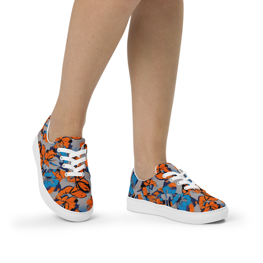 Women's Lace-Up Canvas Shoes - Flutter Wave