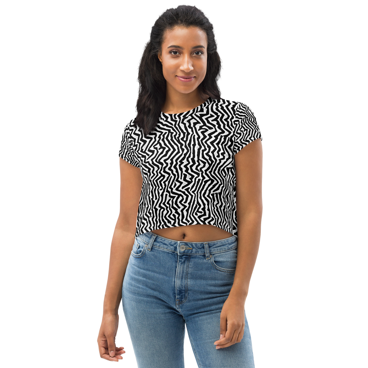 Women's Crop Tee - Static Swirl