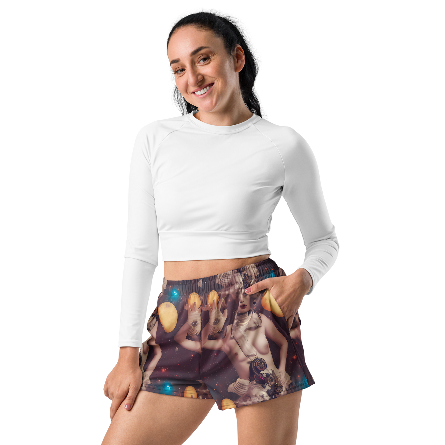 Women’s Athletic Shorts - Nebula Siren