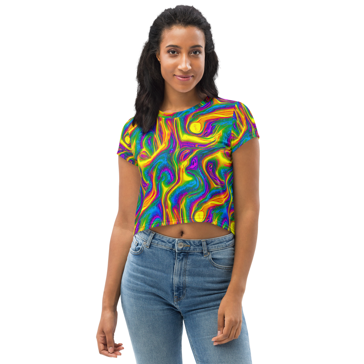 Women's Crop Tee - Electric Aurora