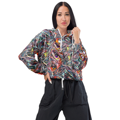 Women's Cropped Windbreaker - Prismatic Reverie