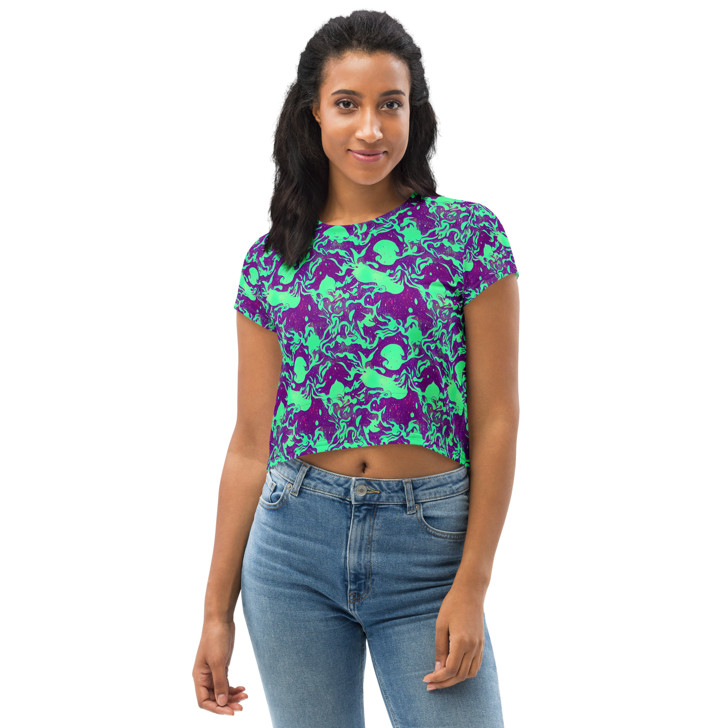 Women's Crop Tee - Alien Ripples